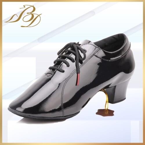 BD Dance shoes 419 mens Latin dance shoes standard dance shoes black white genuine leather two-point sole free shipping