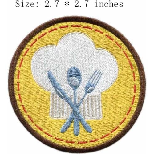 Knife and fork 2.7"wide embroidery for holiday/travel/delicious