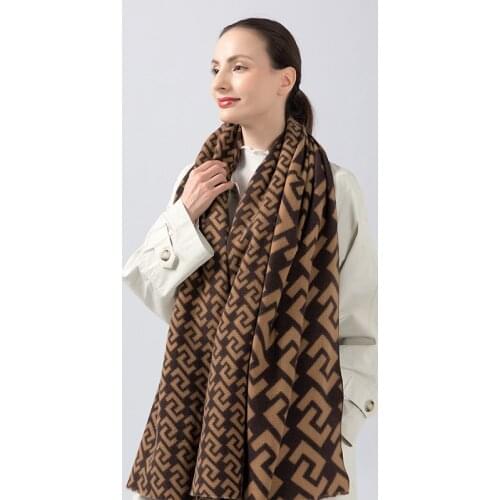 2021 autumn and winter women scarves large and small letters stitching warm scarf imitation cashmere scarf shawl all-match