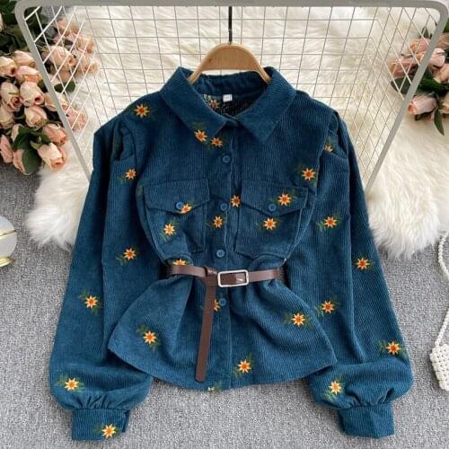 QLYFQY Women's Shirts With Embroidery