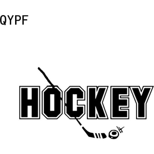 QYPF 14.4*7.7CM Mysterious Hockey Player Decor Car Stickers Silhouette Vinyl C16-0544