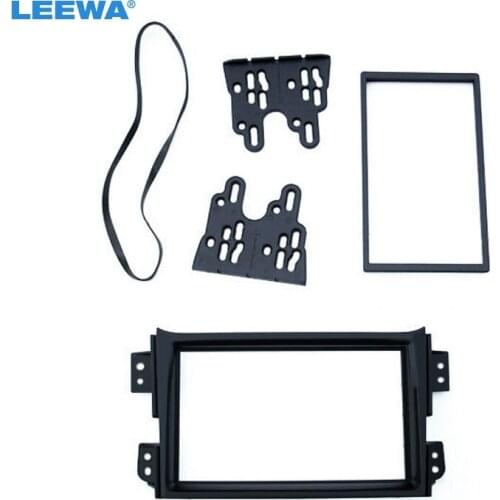LEEWA Car 2DIN Radio Panel Fascia Frame for Suzuki Splash Ritz Opel Agila Stereo Face Fascia Plate Dash Trim Installation Kit