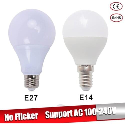 Bombillas LED E27 220v 110v 3w 5w 7w E14 lamparas led 9w 12w 15w Led Light Bulb For chandelier cold warm white For Home