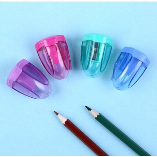 Pencil Sharpener School Supplies Candy Color Pencil Planer Convenient Accessories for Office School Supplies Transparent Mini