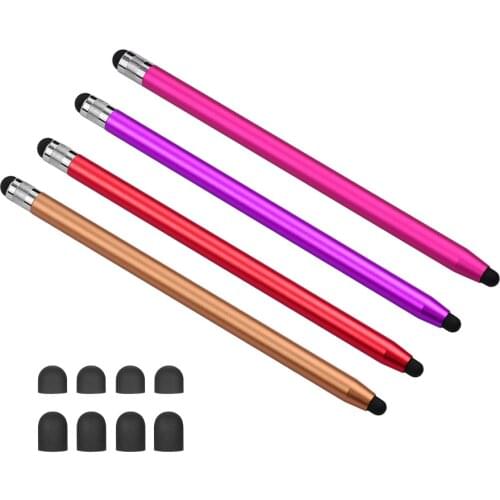2 in 1 Universal Touchscreen Stylus Pen for All Touchscreen Tablets Cell Phones with 8 Extra Replaceable Soft Rubber Tips