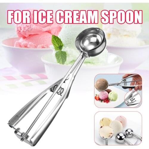 1pcs Stainless Steel Kitchen Ice Cream Mash Potato Scoop Silver Cookie Scoop Dough Meat Balls Ice Ball Maker Kitchen Gadgets