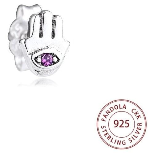 100% 925 Sterling Silver My Hamsa Hand Single Stud Earrings for Woman Earrings Women Silver 925 Ear rings Original Jewelry