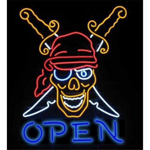 19*15" TATTO OPEN NEON SIGN Signboard REAL GLASS BEER BAR PUB Billiards display Restaurant Shop christmas Light Signs