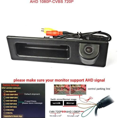 1080P AHD Car rear camera forfor BMW 3er F30 5er F10 X4 F26 X3 F25 X5 F15, Backup Reverse Camera Night Vision 720P HD camera