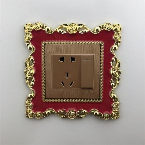 2021European luxury square switch cover 1PCS big red switch sticker switch protective cover home decoration accessories