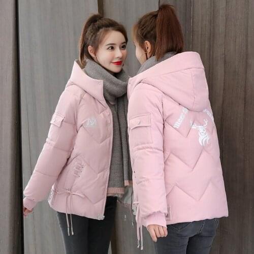 2021 Short Winter Jacket Women Warm Hooded Cotton Jacket Parkas Female Casual Loose Outwear Korean Cotton-padded Winter Coat