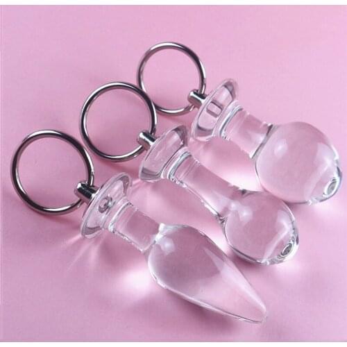 3Pcs/Set Glass Anal plug P Spot Stimulator Prostate Massager Clear Crystal Butt Plug Wearable Sex Toys for Men and Women Ass Toy