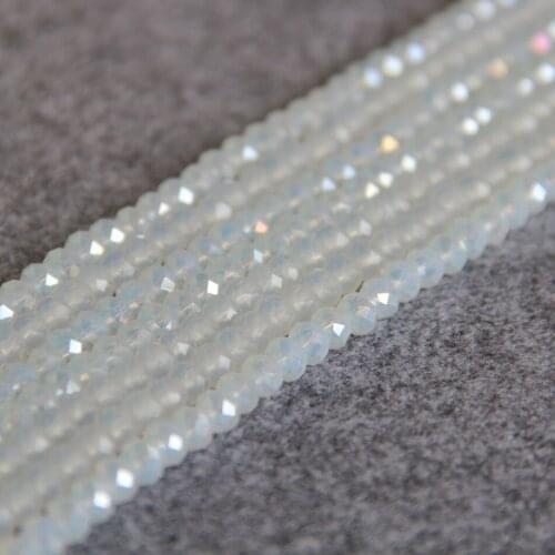 4*6mm Fashion Faceted white Multicolor glass Crystal stones chalcedony beads loose 15" 2pc/lot Jewelry making design wholesale