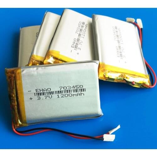 Lot 5 pcs 3.7V 1200mAh Lipo rechargeable battery lithium polymer Li ion 703450 for MP3 GPS DVD recorder headset e-book camera