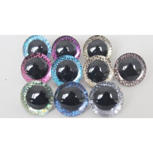 500pcs 14mm 16mm 18mm 20mm 24mm 30mm clear trapezoid 3D safety toy eyes + new glitter Nonwovens + washer --size option --sp