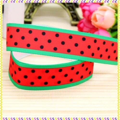 7/8'' Free shipping watermelon printed grosgrain ribbon headwear hair bow diy party decoration wholesale OEM 22mm B1053