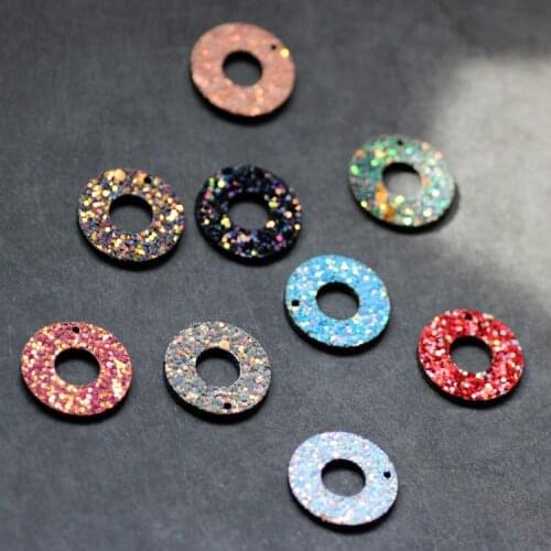 Diy jewelry accessory 10pcs/lot handmade Sequins round shape charms earring/bracelet/necklace pendants decoration