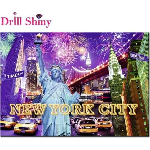 Full,square,Diamond Embroidery,new York,Scenic,5D,Diamond Painting,Cross Stitch,3D,Mosaic decor,Needlework,Crafts,Christmas,Gift