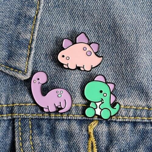 Dinosaur Park Enamel Pin Custom Cute Animal Badge Tyrannosaurus Brooches Bag Clothes Lapel pin Fashion Jewelry Gift Kids
