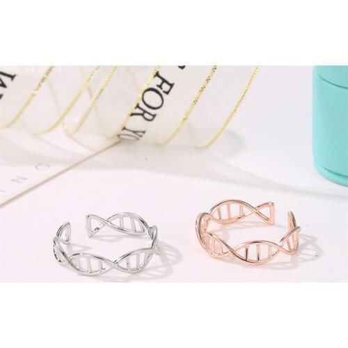 Classic DNA Chemistry Molecule Rings Opening For Women Men Fashion Simple Style Finger jewelry Party Gifts Dropshipping