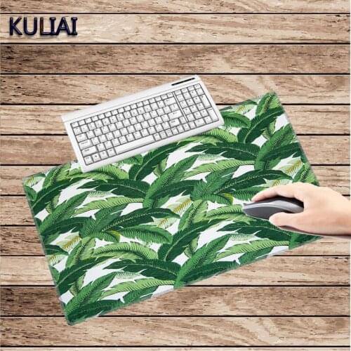 XGZ Green Leaves Protect Eyes Rubber Rectangle Mouse Pad Size 30X60 To 40X90 Cm for Office PC Home Table Keyboard Mouse Mats