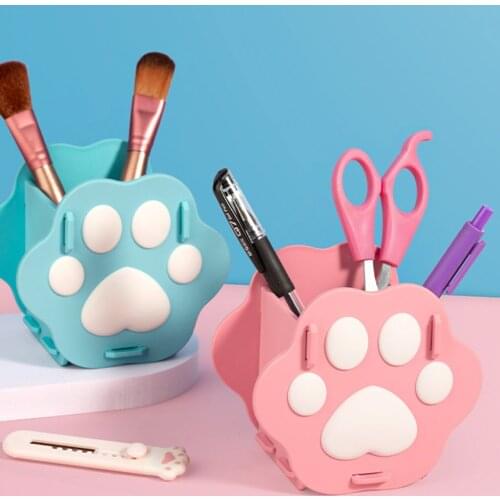 Creative Multi-purpose Table Stationery Holder Exquisite Lovely Cat Paw-shaped Pen Holder Student Stationery Supply