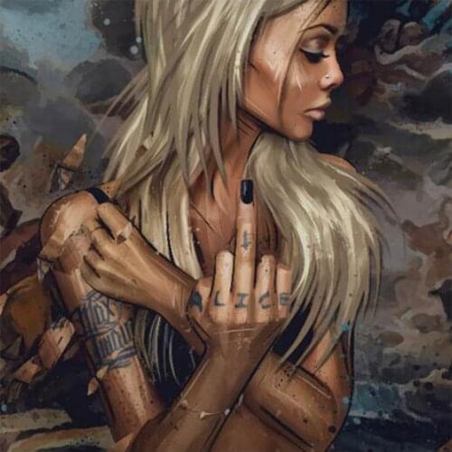 PDMDOG full drill square Diamond Painting Dark Goth Tattoo Diamond embroidery 5d diy diamond mosaic woman diamond art