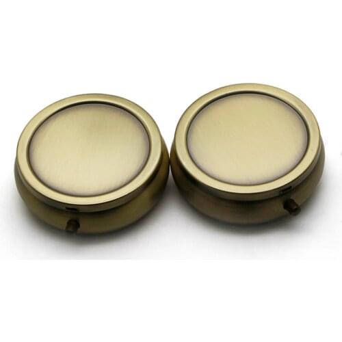 Brass Metal Pill Box Travel Case Decorative Container Vitamin Holder Organize Single Compartment Trial Order PY01C