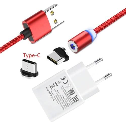 For Samsung galaxy S9 S10 A40 A60 Magnetic Type C USB Magnet Charge Cable On Huawei P20 lite P30 Pro Honor 9X Fast Phone charger