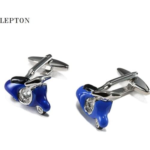 Lepton Fashion Motorbike Design Cufflinks High Quality Enamel Cuff links motorcycle style cufflinks for mens shirt cuff cufflink
