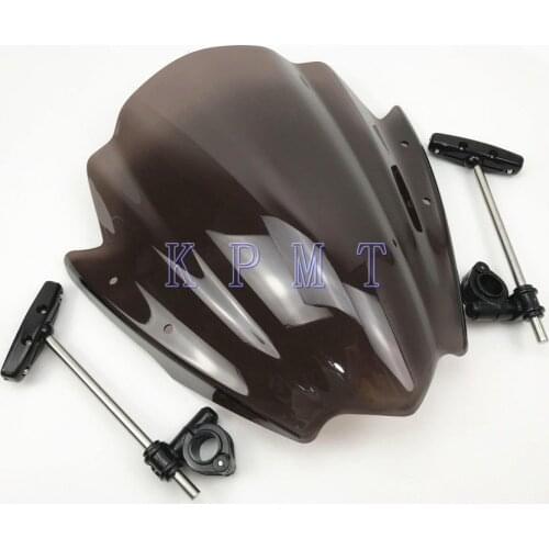 Motorcycle Windshield Windscreen With adjustable bracket For Kawasaki KLE650 ZRX1200 VERSYS1000 Z1000 Z800 ER-4N ER6 Z800 Z300