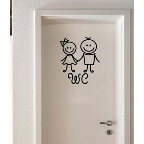 Cartoon Wc Sticker Toliet Sticker Art Vinyl Humanoid Doll Wall Sticker