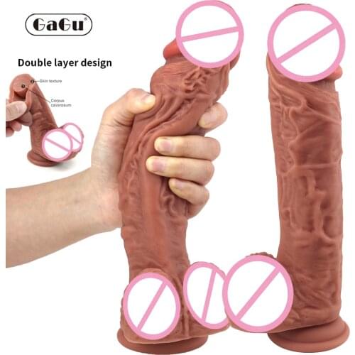 GaGu Soft Realistic Dildo Penis Big Dildo For woman Simulation Dick with Suction Cup Sex Adult Apparatus Double Layer Silicone