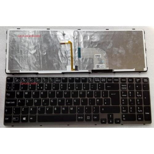 New Genuine UK backlit keyboard for Sony Vaio SVE15 SVE1512S7C SVE15128CCW 149030411GB F1 AEHK5E31103A V133946AK3UK