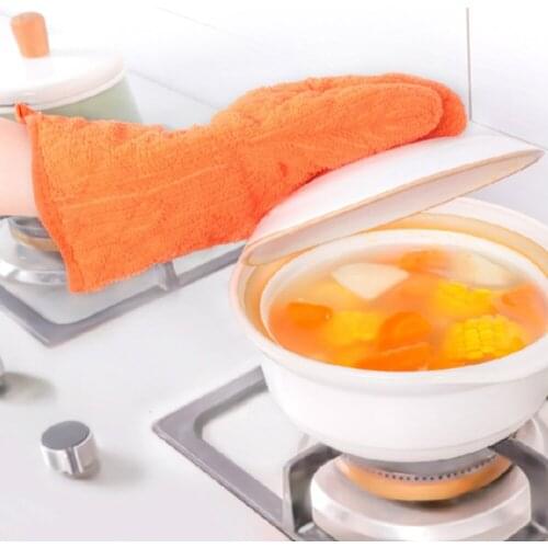 2PC Thickened BBQ Gloves High Temperature Oven Gloves