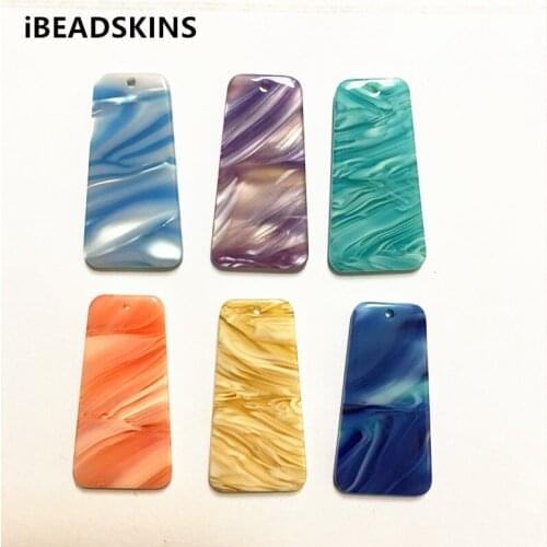 New arrival! 37x20mm 50pcs/lot acetic acid imitate marble texture Trapezoid-shape charms for earring/Jewelry DIY(As shown)