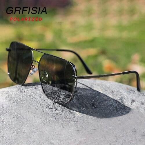 Aluminum Magnesium Photochromic Polarized Sunglasses Men High Quality Alloy Frame Sun Glasses Driveing Travel UV400 Goggles A65