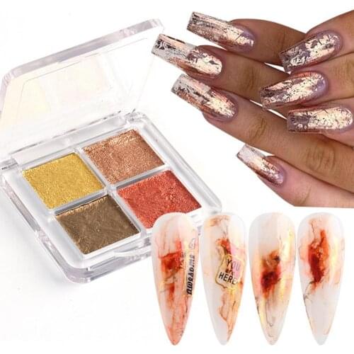 30g Nail Solid Paint Japanese Style 4 Grids DIY Painting Flowers Watercolor Paint Mirror Glitter Powder Non-Fading Solid Dust