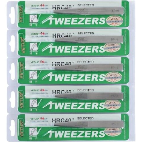 10pcs/Lot Volume Lash Extension Tweezers Professional for Eyelash Extension Stainless Steel Pinzette Tools ST Series