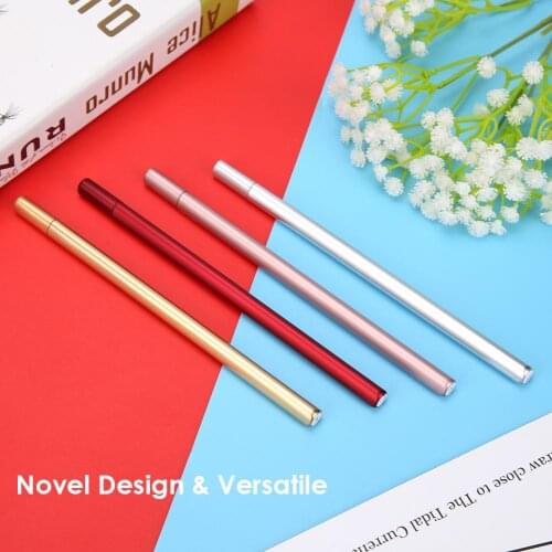 Metallic Signature Pen Simple Ballpoint Pens Gel Pen Hot Sale School Office Student Stationery Gift Metallic Signature Supplies