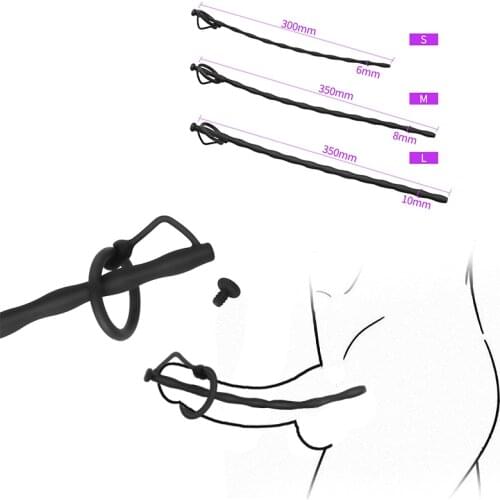 Urethral Silicone Catheter Dilator Horse Eye Stimulation Adult Sex Toys For Men Sounding Penis Plug Insert Urethra Catheter Gay