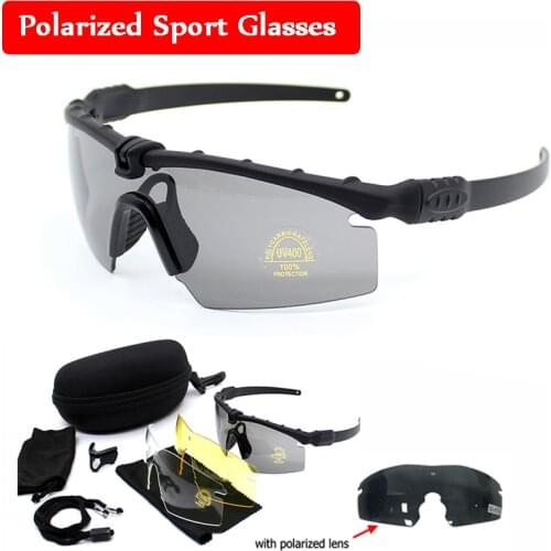 Tactical Polarized Sunglasses Outdoor Hunting Sunglasses Paintball Airsoft Glasses UV400 Protection Goggles