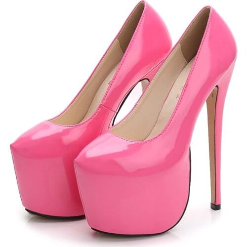 Sexy 18cm Extreme High Heels Shoes Woman Platform Fashion Black Red Pink Heeled Pumps Women Lady Big Size Stripper Fetish Shoes