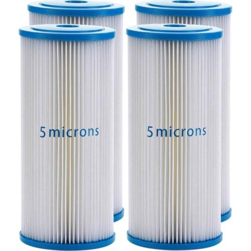 Big Blue 5µm Pleated Washable Sediment Water Filter Whole House 10"x4.5" (3+1FREE)