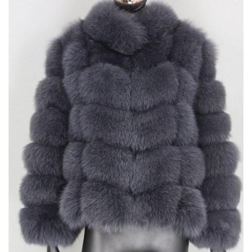 Luxury 2020 Winter Jacket Women Real Fur Coat Natural Fluffy Fox Fur Outerwear Streetwear Warm Stand Collar Removable Vest