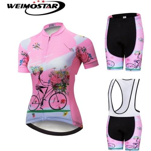 Pink Bike Jersey WEIMOSTAR Women Cycling Jersey 2019 pro team Ropa ciclismo youth Cycling Clothing maillot ciclismo Cycling Set