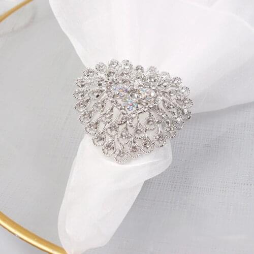 10pcs Love napkin ring wedding heart-shaped napkin buckle paper napkin ring