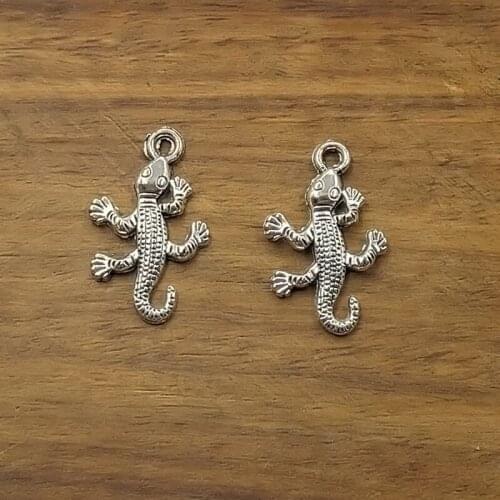 10pcs Charms gecko house lizard 25*15mm Tibetan Silver Plated Pendants Antique Jewelry Making DIY Handmade Craft