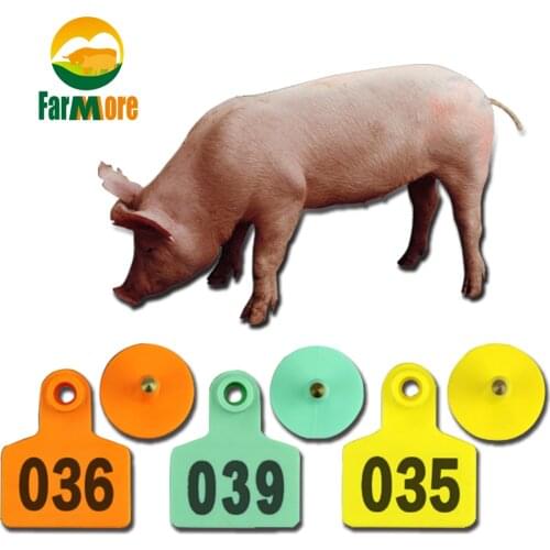 100 Sets Plastic Ear Tag For Piglet Pig Swine Hog Sow Animal Livestock
