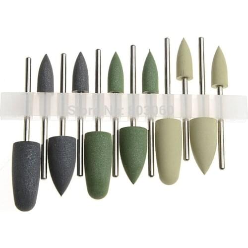 12Pcs/Set Dental Resin Base Hidden Denture Polishing Kits Acrylic Polishing Burs For Low-Speed Handpiece HP0412